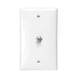 80781-T 1-Gang F-Connector Fire Retardant Standard Video Wall Jack, For Use With Standard Wallplate, Type 625D Wiring, Box Mounting, V-0 Per UL94 Flammability Rating, 3.0 GHz DC Frequency, Plastic, Light Almond