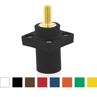 16R23-1UH Rhino-Hide 16 Series 90 deg Cam Type Male Taper Nose Single Pole Receptacle, 600 V AC, 400 A, 2 to 4/0 AWG Wire, Threaded/Stud Connection, NEMA 3R NEMA Rating