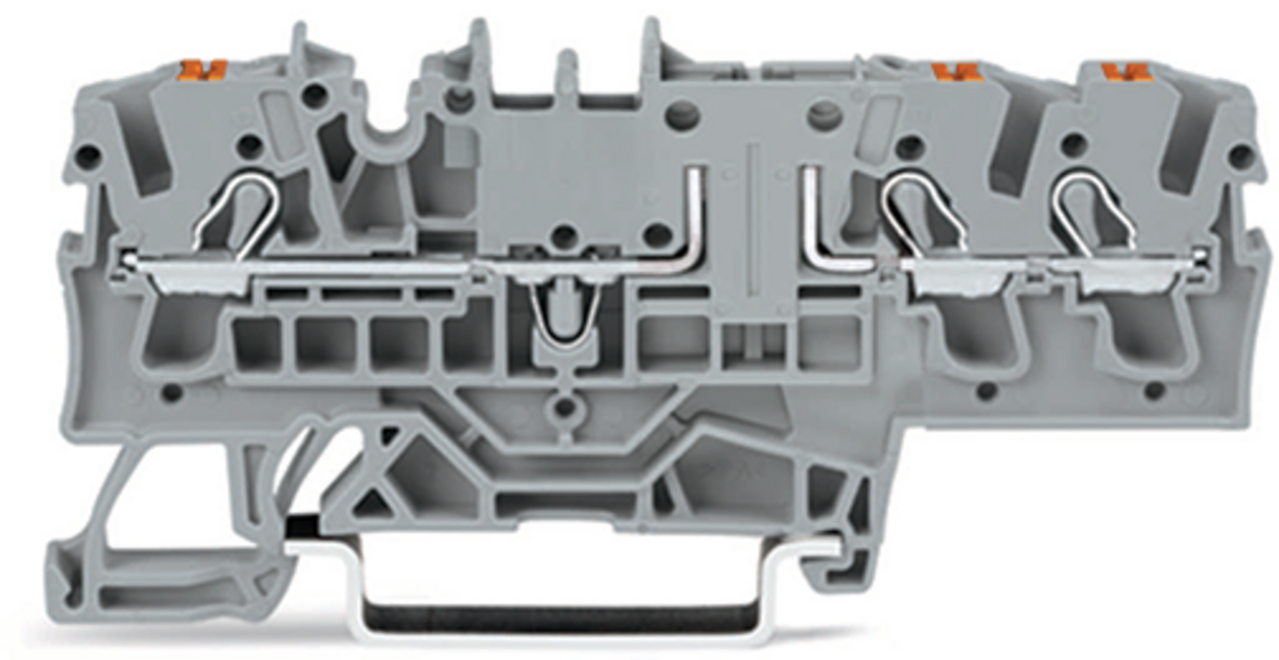 2202-1761 Operating Tool Conductor Terminal Block, 400 V, 16 A, 22 to 12 AWG Wire, 2 Poles, DIN Rail Mount
