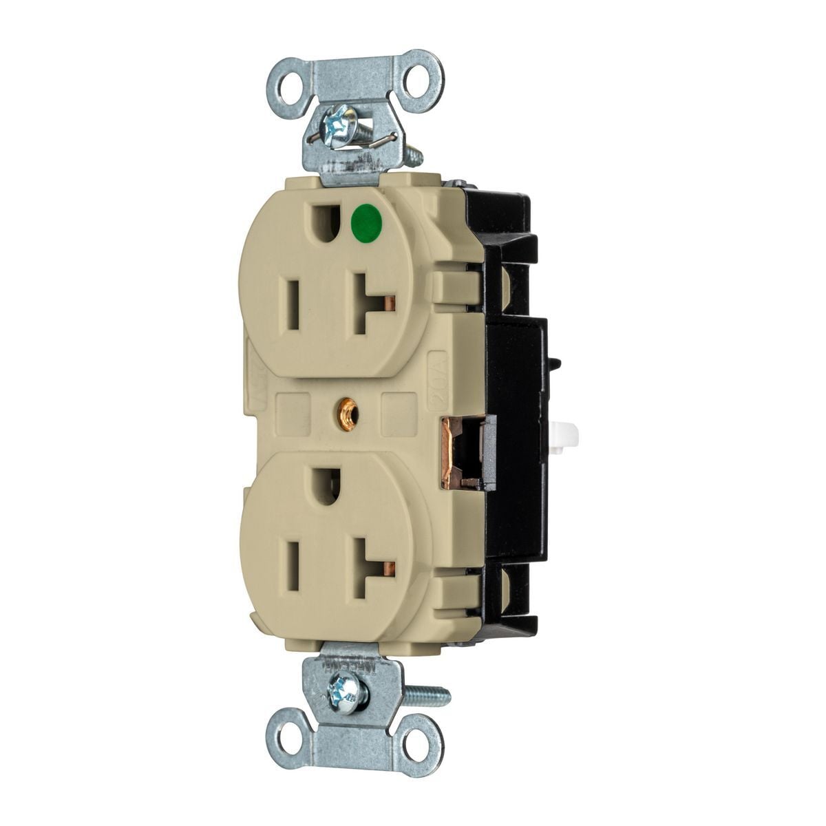 8300STI EdgeConnect Straight Blade Receptacle, 125 V, 20 A, 2 Poles, 3 Wires, Ivory