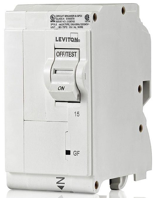 LB215-G LB Series Ground Fault Circuit Breaker, 120, 208, 240 V AC, 15 A, 2 Poles, Magnetic Trip