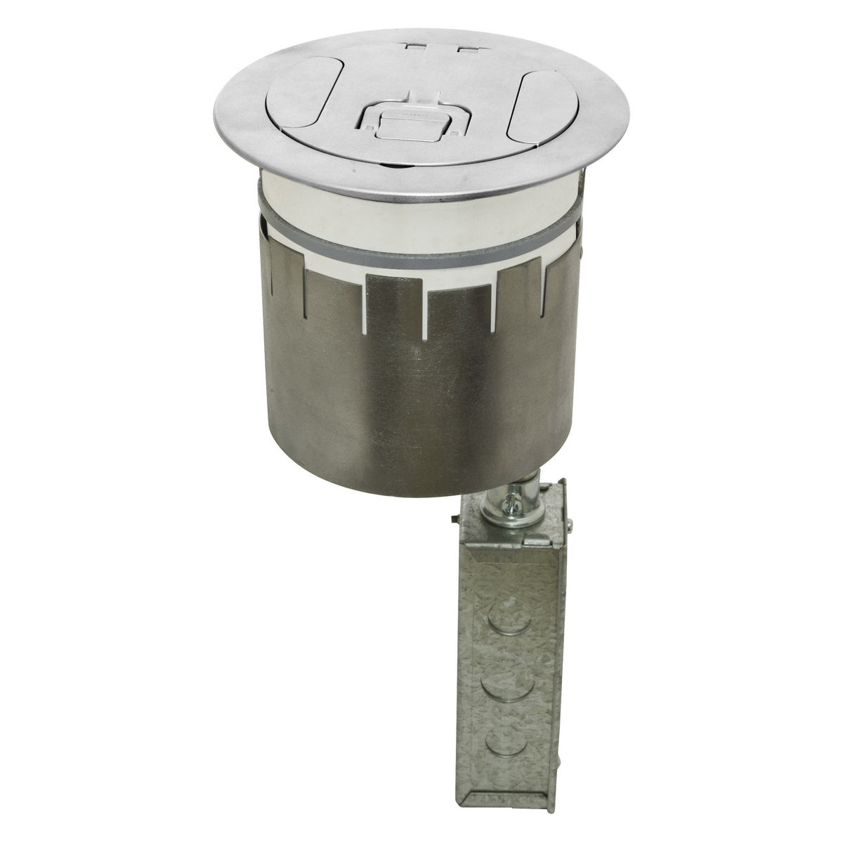 S1R6PTWZALU Flush Standard Poke-Through Assembled Unit, 6 in Hole, Assorted Materials