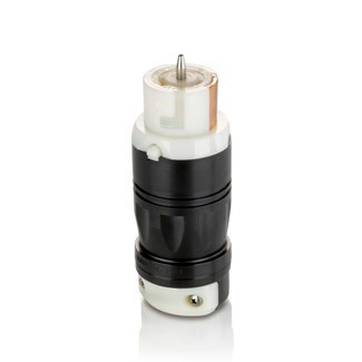 CS8464C Grounding Locking Connector, 480 V AC, 50 A, 2 Poles, 3 Wires, Black/White