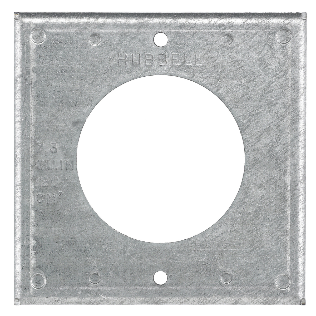 HBL50SC Non-Weatherproof Folded Standard Square Surface FS/FD/Threaded Mount Electrical Box Cover, For Use With 50 A Twist-Lock Single Receptacle, 4 in Square or 2-Gang Box, 1-Outlet, Threaded Mount, Steel, Metallic
