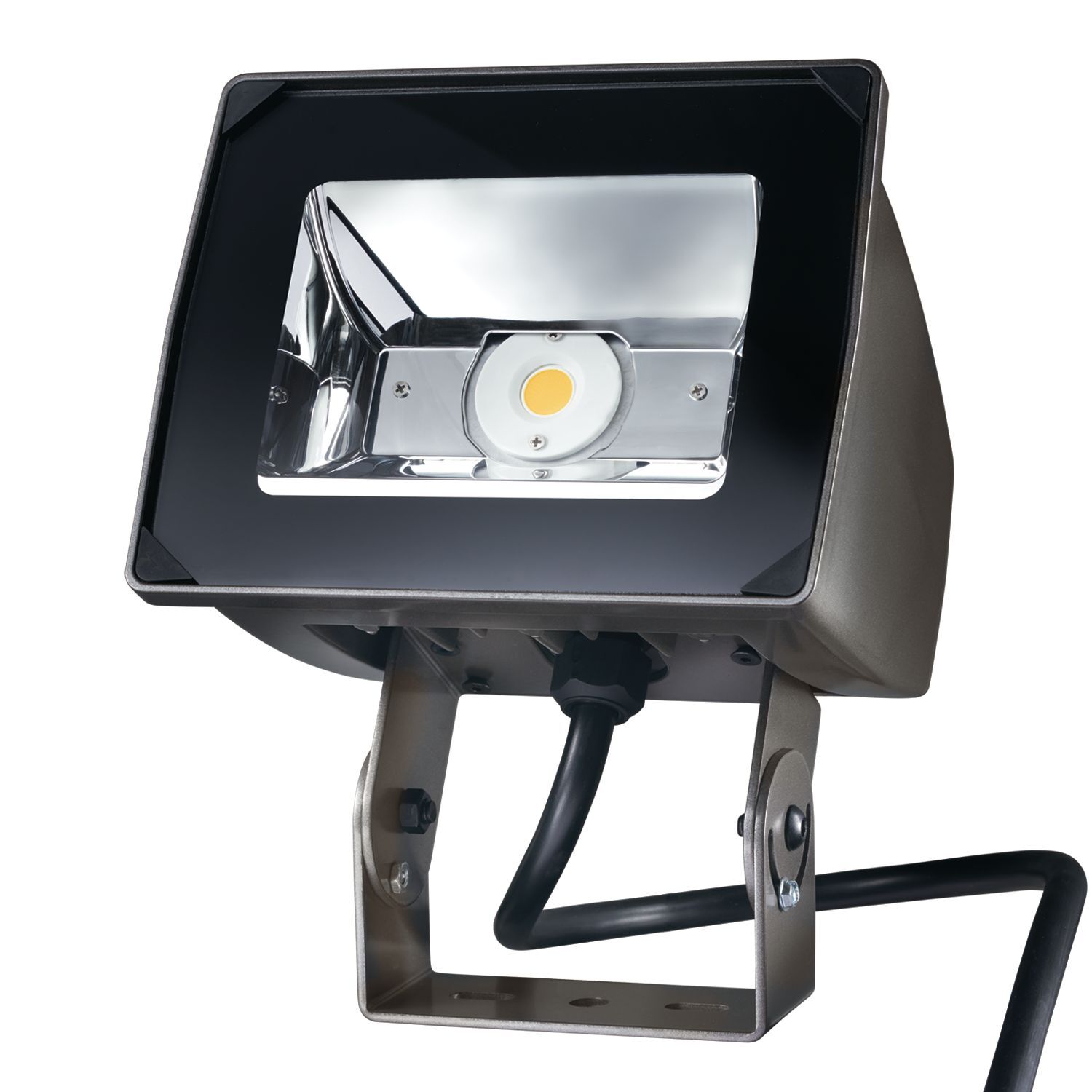 NFFLD-S-C15-T-UNV Lumark Rectangular Small Floodlight Fixture, (1) LED Lamp, 52 W Fixture, 120 to 277 V AC, Carbon Bronze Housing