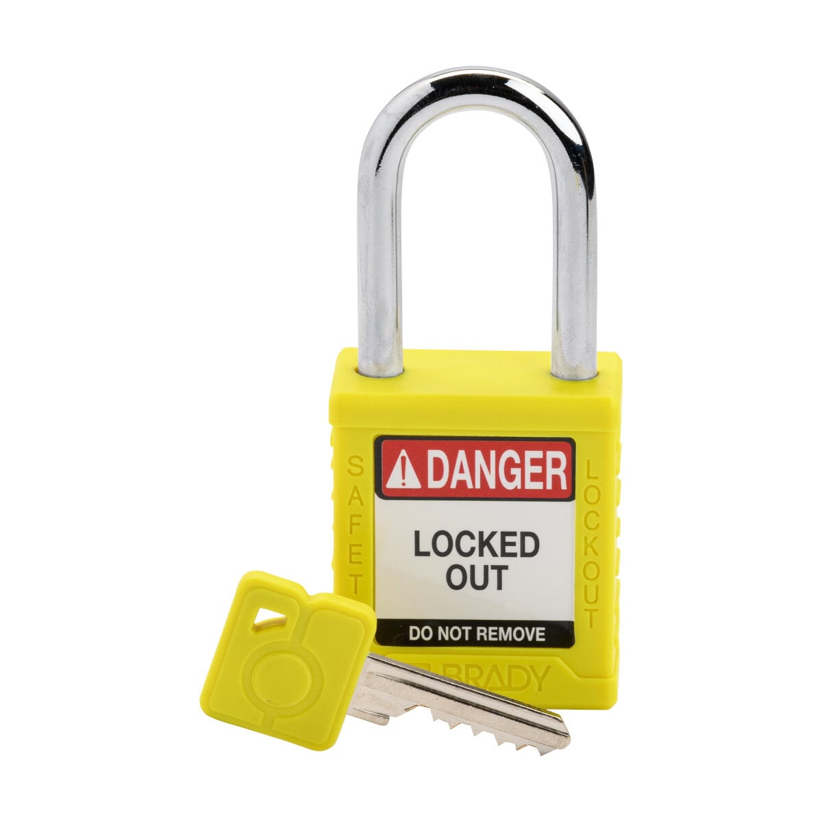 SDPL-YLW-38ST-KD SDPL Safety Lockout Padlock, Keyed Different Key, Yellow, Plastic Body, 0.25 in Dia Shackle x 1.5 in H x Steel Shackle