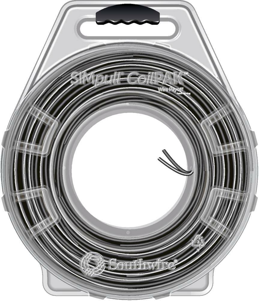 58609501 THHN Wire, 12 AWG, 2 Copper Conductors, 19 Stranded, Black/White and Black, 1000 CoilPak