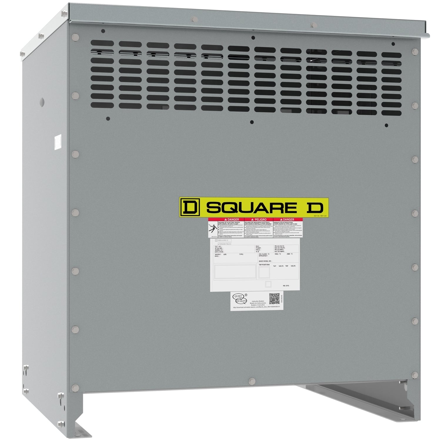 EXN75T3H XFMR Type 7 Dry Energy Efficient Low Voltage Transformer, 480 Delta V AC Primary, 208Y/120 VAC Secondary, 75 kVA Power Rating, 60 Hz, 3 Phase