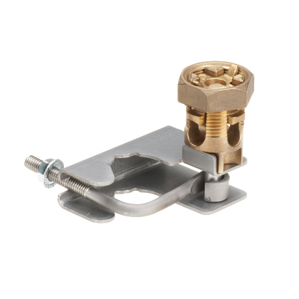 GPQC07-1/0 StructuredGround Access Floor Grounding Clamp, 3/4 to 7/8 in Rod, 6 to 1/0 AWG Conductor, Electrolytic Bronze