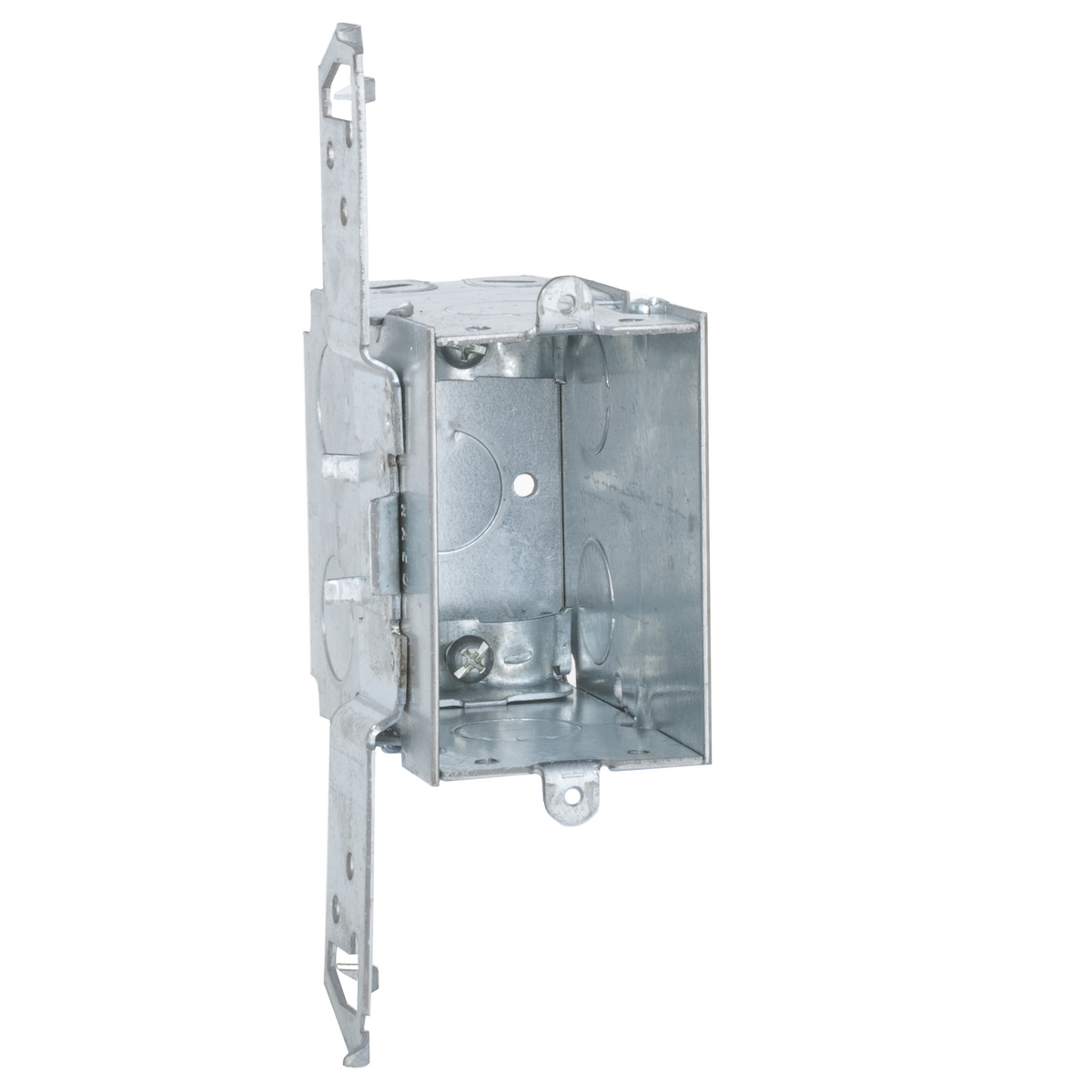 605 Gangable Switch Box, Steel, 18 cu-in Capacity, 1 Gang, 1 Outlet, 11 Knockouts, 2.2 in H x 7 in W x 3.5 in D