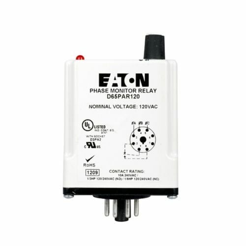 D65PAR240 1-Phase Loss/Reverse/Undervoltage Monitoring Relay, 240 V AC, 8 Pin, SPDT Contact