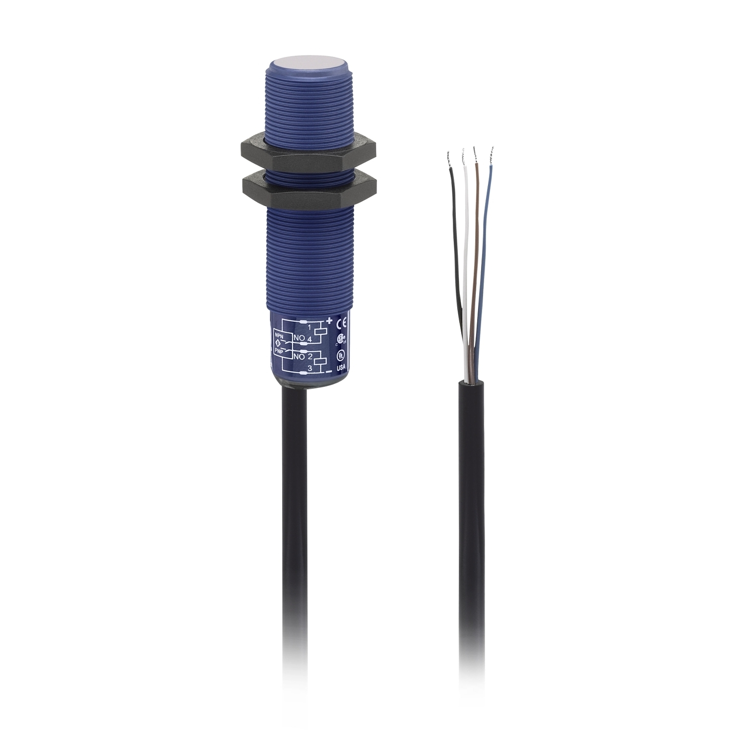 SM602A3011316 Hyde Park Cylindrical Fixed Dual-Level Proximity Sensor, Ultrasonic, NPN/PNP Output, 1NO Contact, 12 to 24 V DC