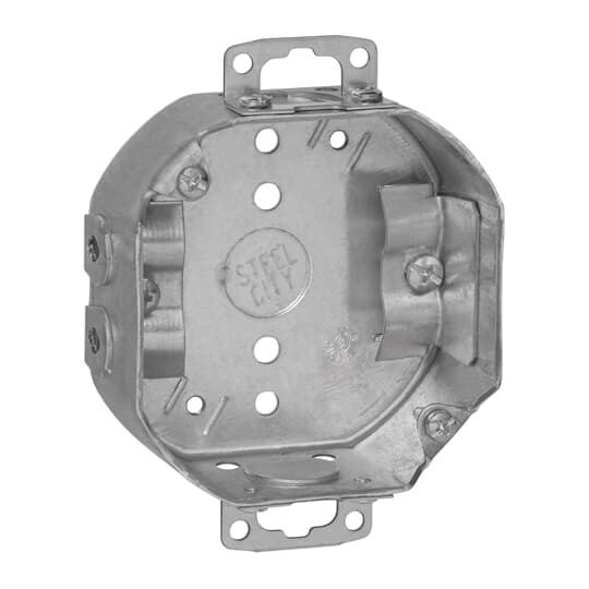 54151-NE Steel City Drawn Style Ceiling Box, Steel, 15.8 cu-in Capacity, 1 Outlets, 2 Knockouts, 1-1/2 in D
