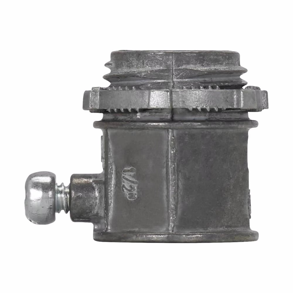 452DC Non-Insulated Straight Setscrew Conduit Connector, 1 in Trade, For Use With Thinwall EMT Conduit, Die Cast Zinc, Natural
