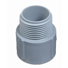 Male Terminal Adapter, Size 1 Inch, Length 1.902 Inches, Outer Diameter 1.580 Inches, Material PVC, Color Gray, For use with Schedule 40 and 80 Conduit