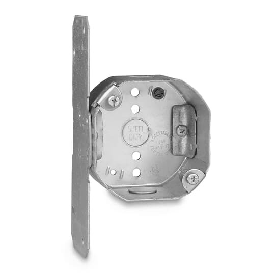 54171-1/2-F-CFB-BP Steel City Drawn Style Ceiling Fan Box, Steel, 22.5 cu-in Capacity, 1 Outlets, 5 Knockouts, 2-1/8 in D