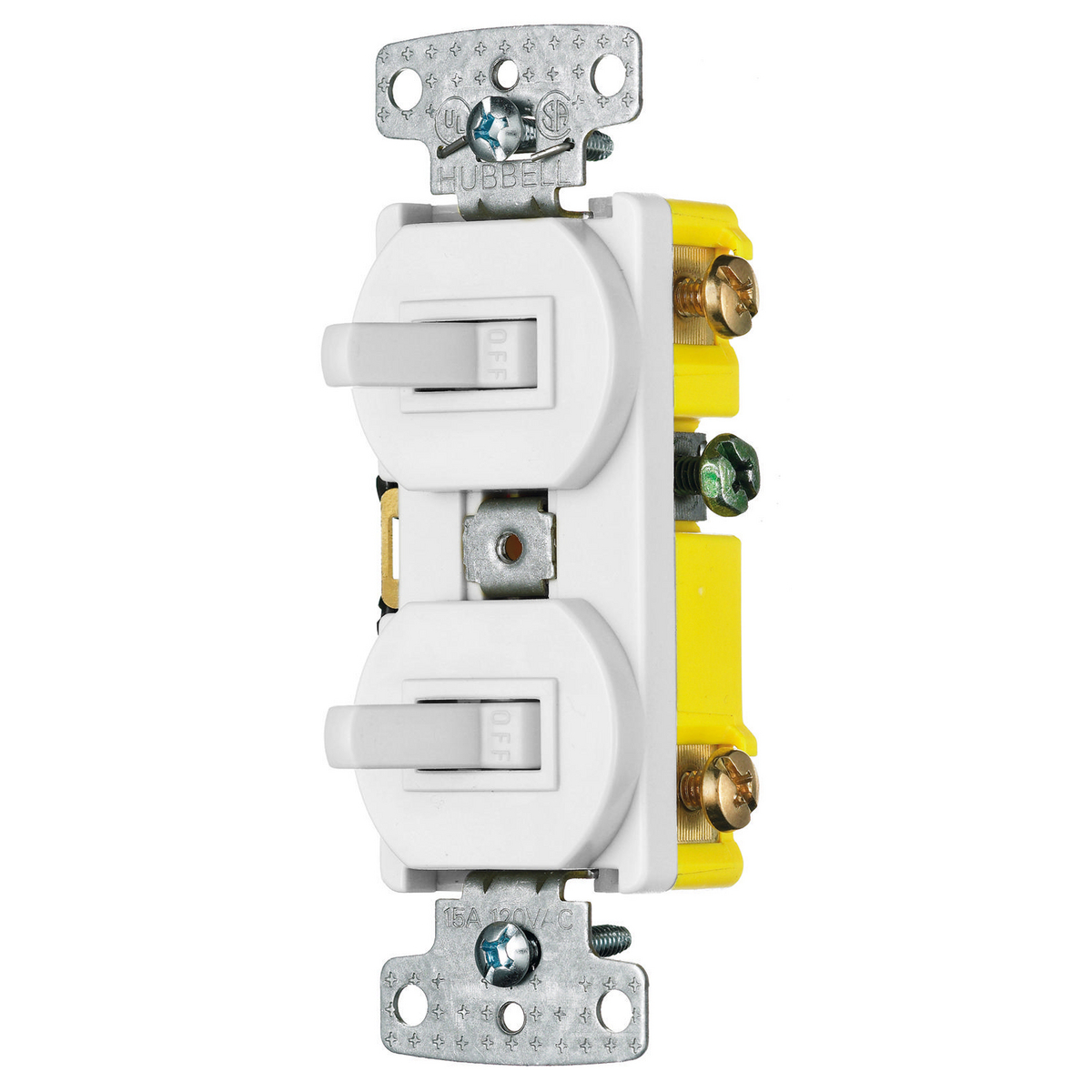 RC103W Traditional 2-Position Combination Toggle Switch, 15 A at 120 V AC, 1 Poles