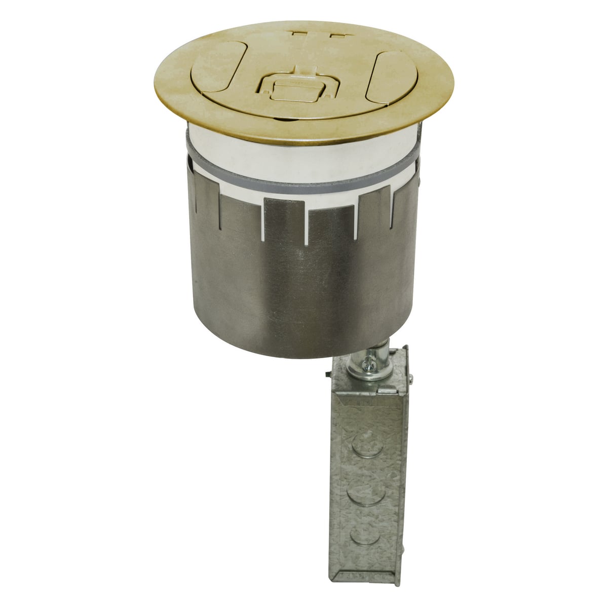 S1R6PTWZBRS Flush Split Recessed Standard Sized Poke-Through Assembled Unit, 6 in Hole, 1000 lb Capacity, Assorted Materials