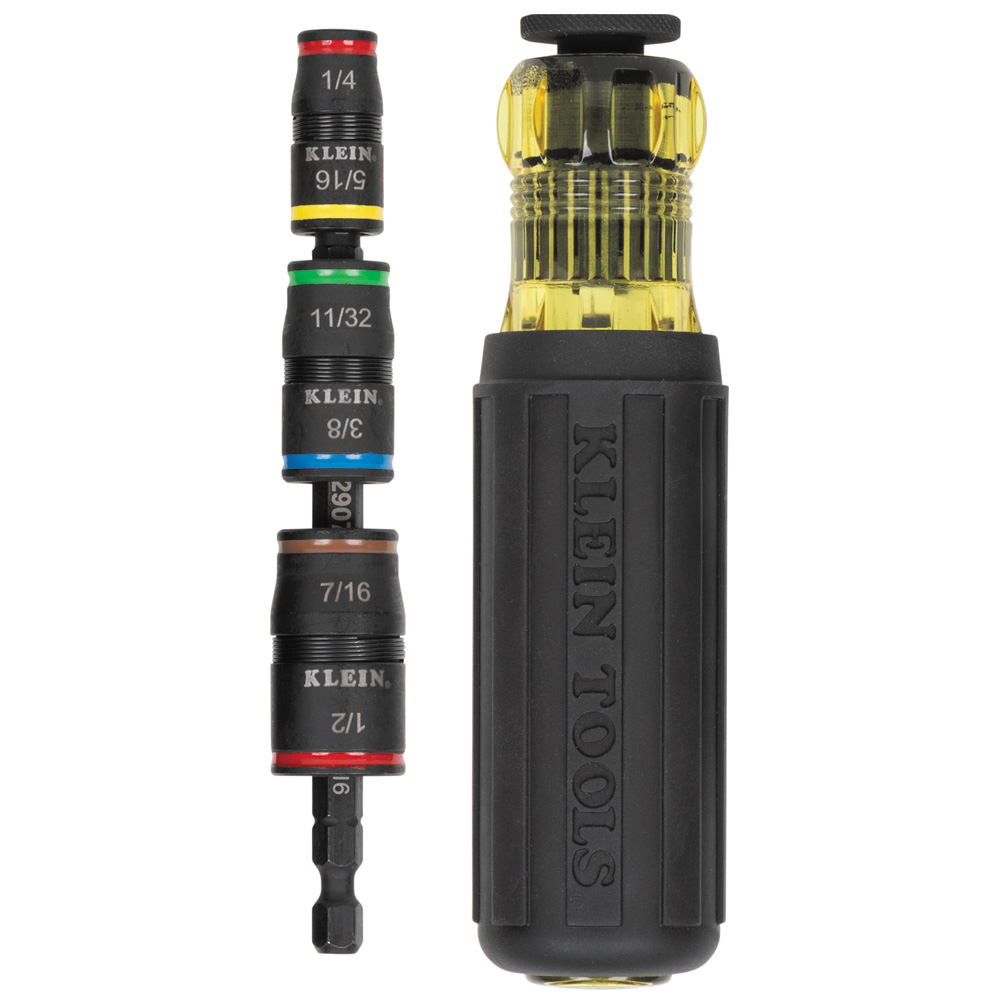 32900 7-in-1 Impact Flip Socket, 1/4 in Drive Hex Drive, 1/4, 5/16, 11/32, 3/8, 7/16, 1/2 in Socket Impact Socket, 6 Points