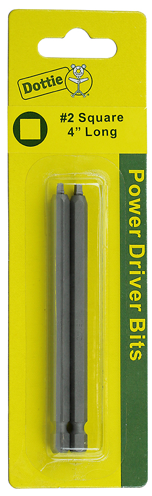 IB24C 2-Piece Carded Power Bit, #2 Point, 4 in OAL, Steel