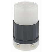 2353 1-Phase Grounding Cable Mount Locking Connector, 600 V AC, 20 A, 2 Poles, 3 Wires, Black/White