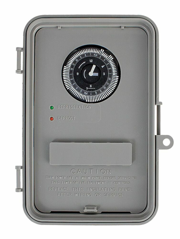 DTAV40 Grasslin Auto Voltage Defrost Timer, 15 min to 23 hr/45 min Defrost, 120 to 240 V AC, 1 hp, 2 hp, DPST/SPST Contact, 2 Poles