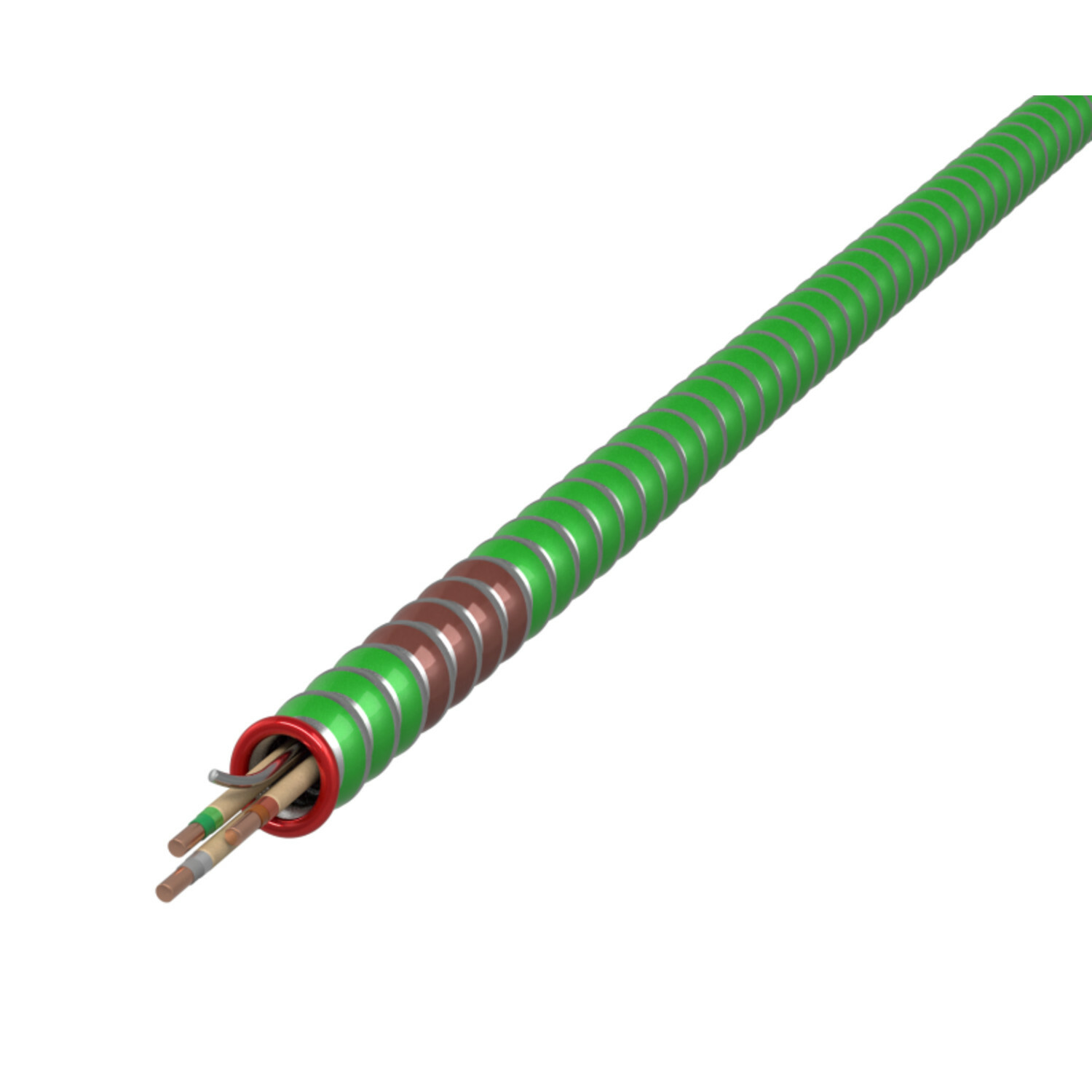 2804G60-00 Type AC Healthcare Facility Armored Cable, Reel Packaging, 600 V, (2) 12 AWG Solid Copper Conductor, 1000 ft L