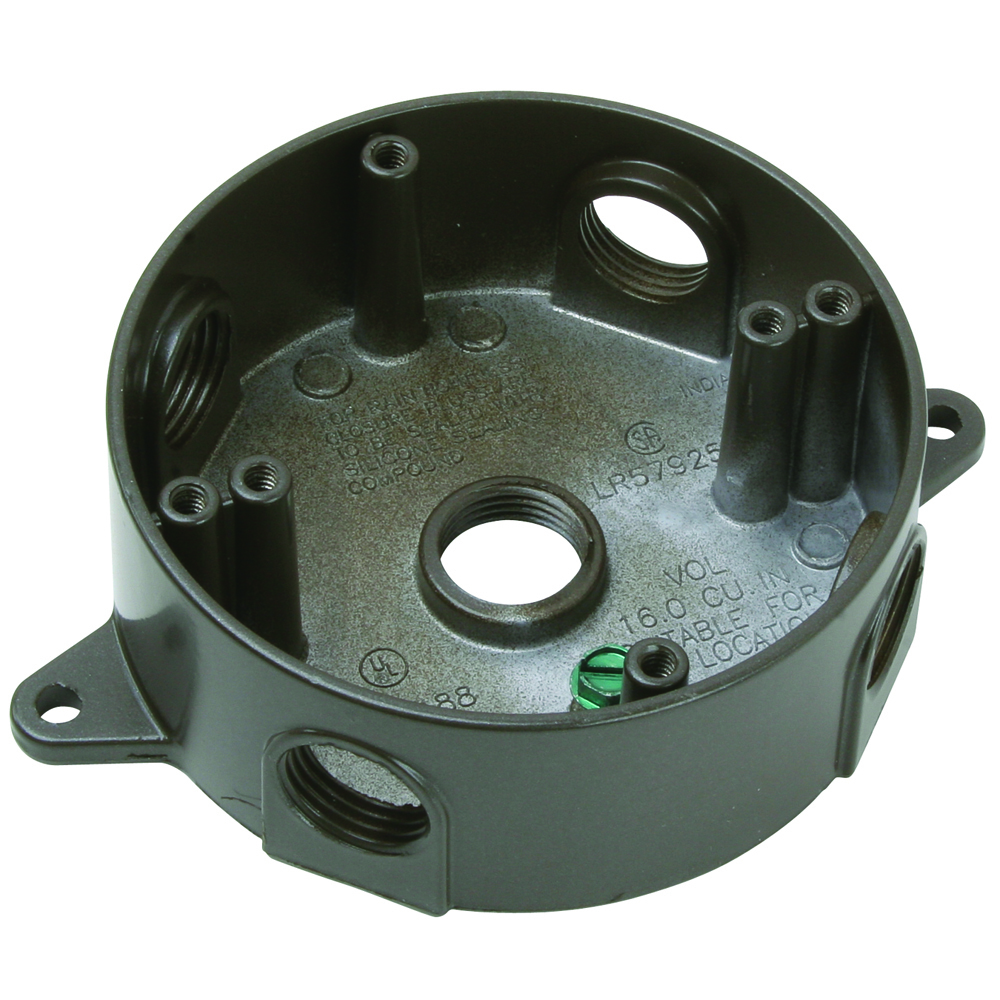 WPRB25BR Weatherproof Round Die-Cast Aluminum Box, Bronze