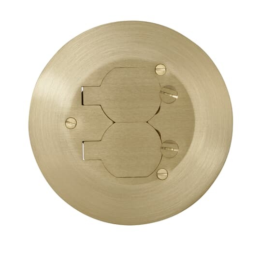 FPTCACP Steel City Poke-Through Cover, 5-3/4 in Dia, Brass