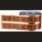 Detectable Underground Tape, 6 IN Roll Width, 1000 FT Roll Length, Caution Buried Fiber Optic Line Below Legend, Solid Aluminum Foil Core, Orange, Thickness: 5 MIL, Elongation: 80 PCT ASTM D882-75B, Composition: IDEAL Specs: Bottom Layer PE, Top Layer PET, Foil Industry Standard, Tensile Strength: 35 LB/IN (15000 PSI) ASTM D882, For Protection, Location And Identification Of Underground Utility Installations