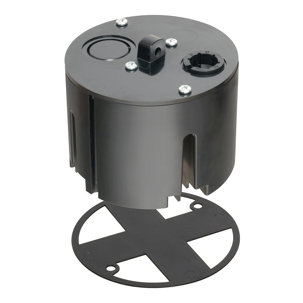 F428SC T-Box With Non-Metallic Hanger, Plastic, 28 cu-in Capacity, 2 Knockouts, 3.125 in L x 4.365 in W x 4.365 in H