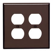 80516 Midway Size Traditional Wall Plate, 2 Gangs, 3-1/8 in W x 4-7/8 in H, Thermoset, Brown