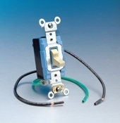 1243-I Grounding Heavy Duty Pigtail AC Quiet Toggle Switch, 120/277 V AC, 20 A, 1/2, 2 hp Power Rating
