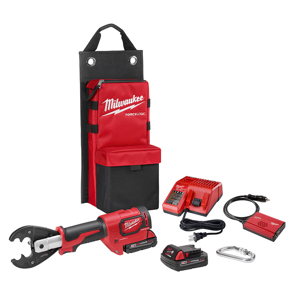 2678-22O M18 Force Logic Utility Crimping Kit With D3 Grooves and Fixed O Die, 6 ton Crimping, 18 V DC, Li-Ion Battery