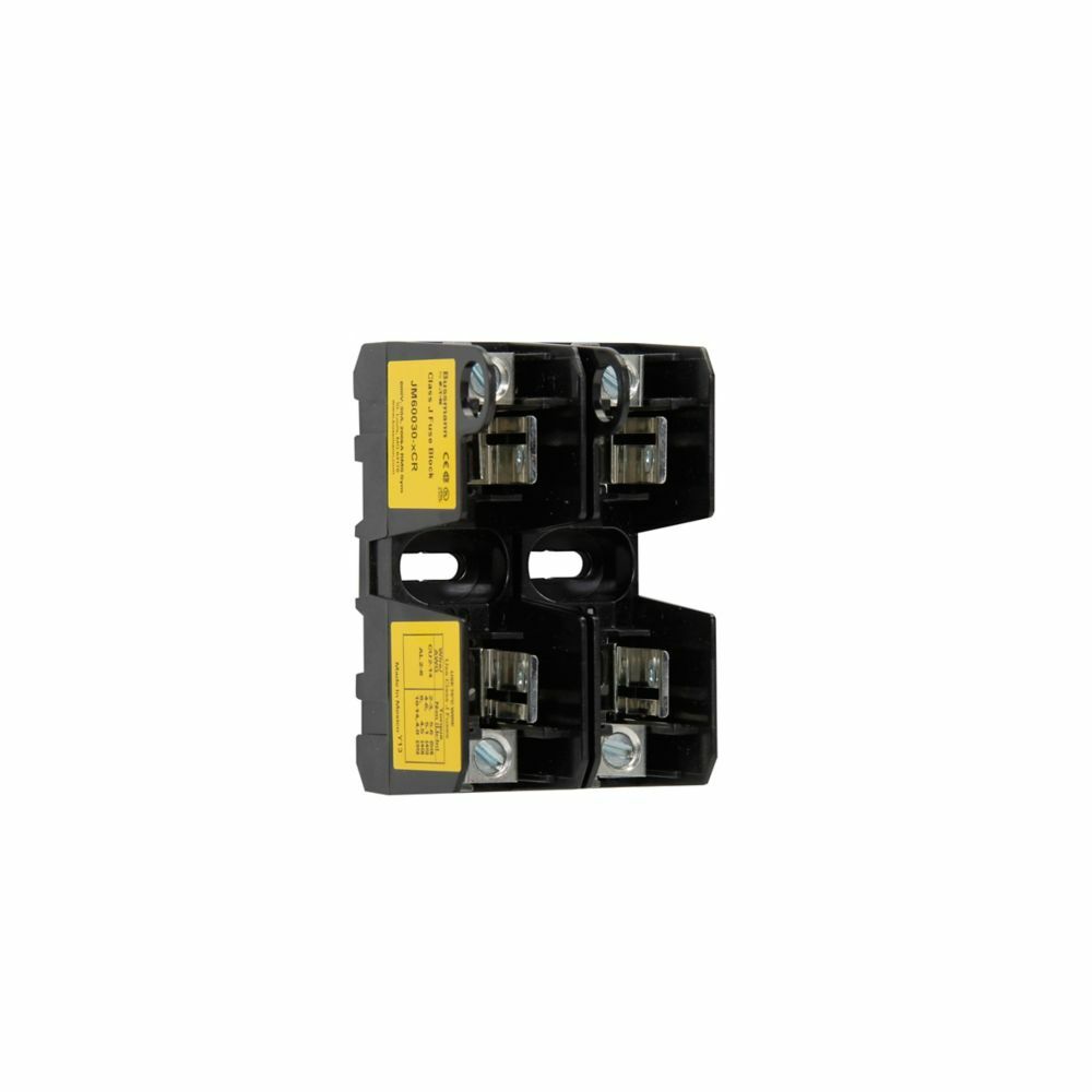 Eaton Bussmann series JM modular fuse block, Modular fuse block, CR, 0-30 A, Two-pole, Class J, 200 kA, Box lug, 200 kAIC, 600 V