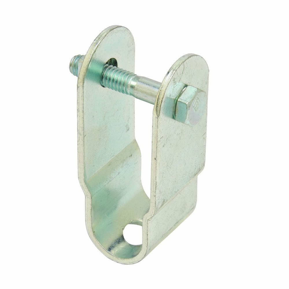 B752ZN Swivel Beam Clamp, 1/4 to 1/2 in Rod, 3/4 in THK, 500 lb Load, Low Carbon Steel, Zinc Plated