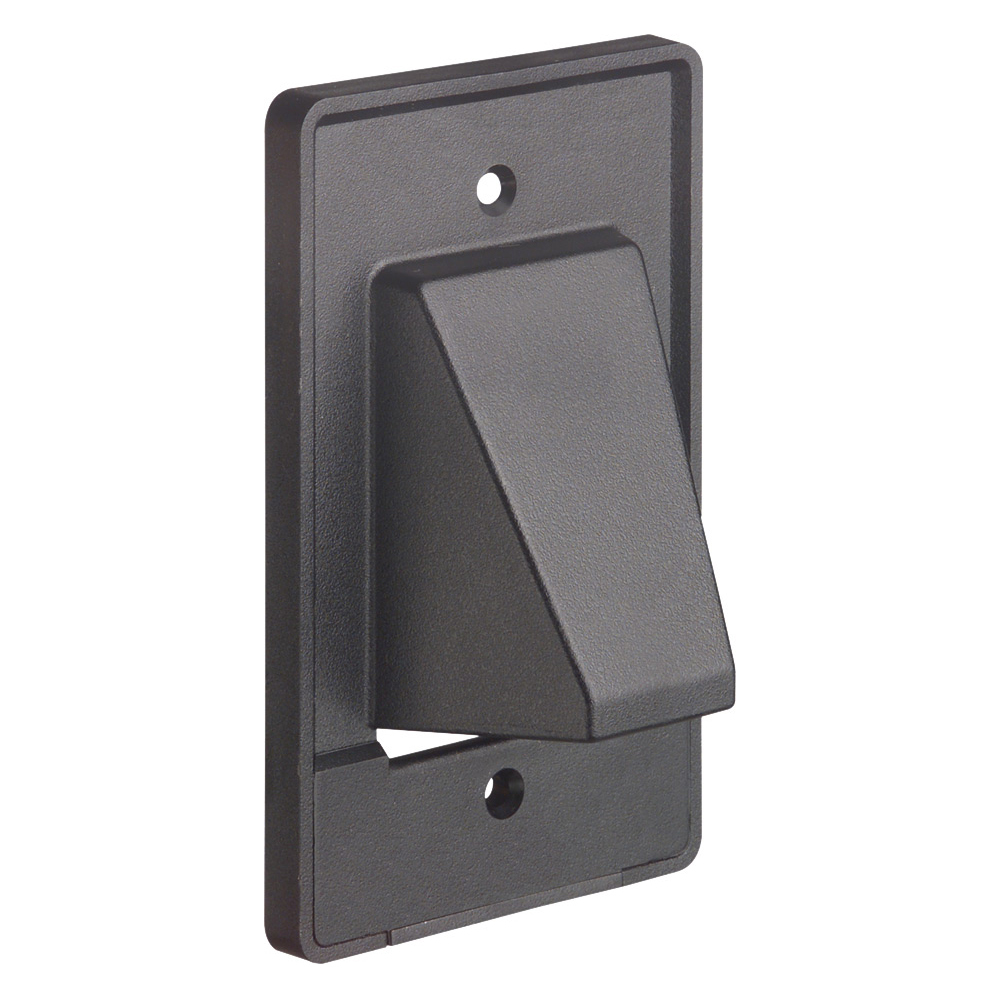 Scoop 1-Gang Reversible Two-Piece Low-Voltage Cable Entrance Plate; Paintable Plastic, Black