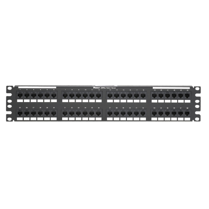 DP5e  Flat Cat 5e Punchdown Patch Panel 48 Ports, 2RU, Black
