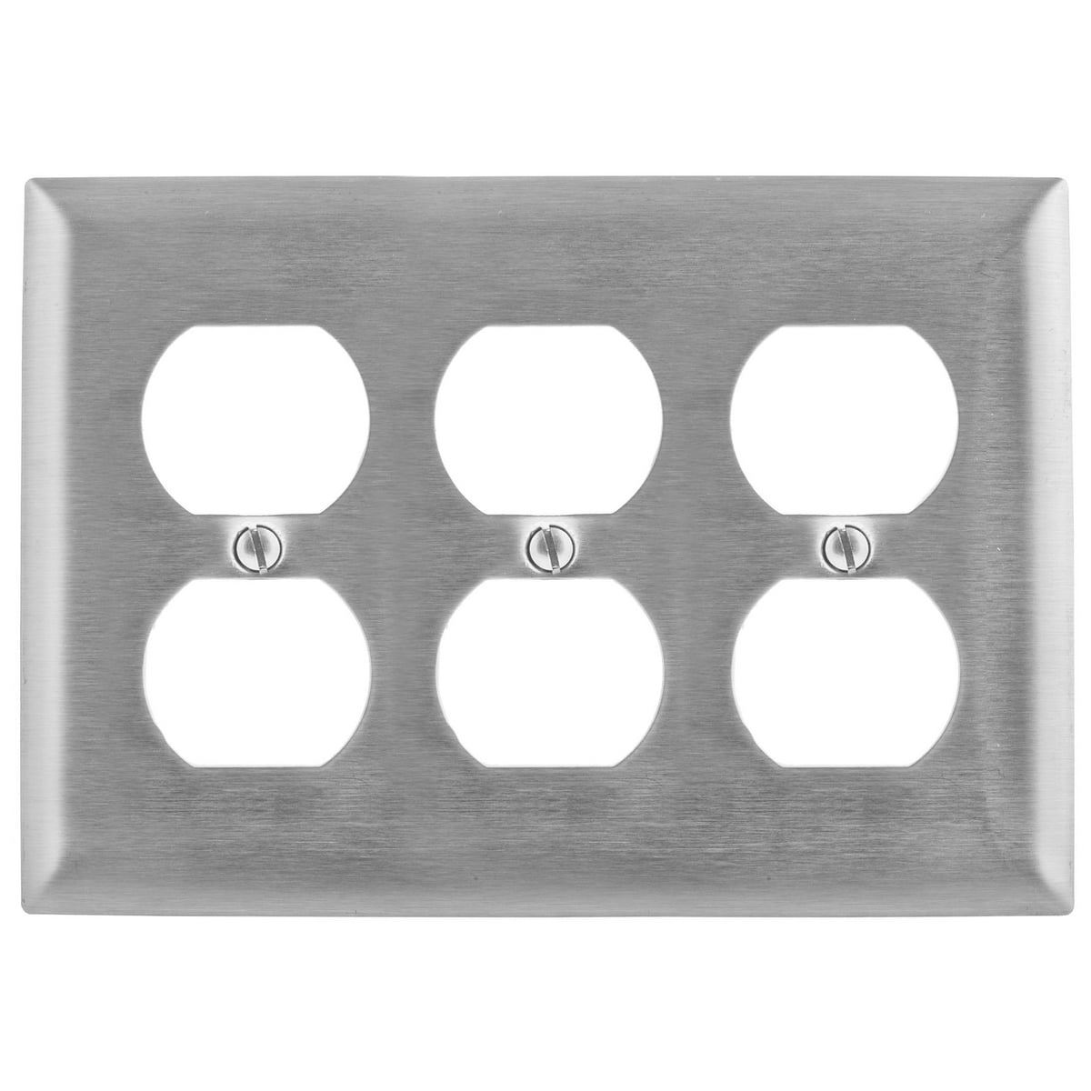 SS83 Non-Magnetic Standard Wall Plate, 3 Gangs, 6.41 in W x 4.5 in H, 302/304 Stainless Steel, Metallic