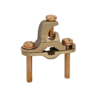 JDLI Blackburn EZ-Ground Type JDLI Non-Insulated Grounding Clamp, 1/4 to 1 in Rod, 10 to 2 AWG Conductor, Bronze
