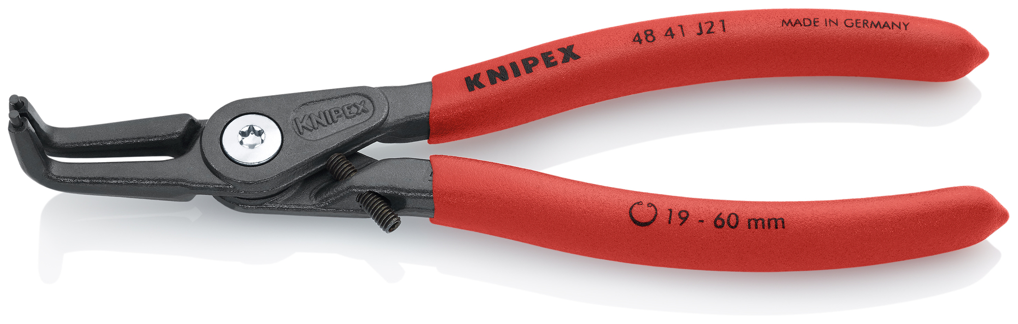 Internal 90° Angled Precision Snap Ring Pliers-Limiter, 6 1/2 in., Non-slip plastic, 5/64 in. Tips