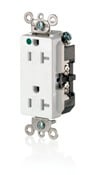 16362-SGW Decora Plus 1-Phase Duplex Extra Heavy Duty Self-Grounding Tamper Resistant Straight Blade Receptacle, 125 V AC, 20 A, 2 Poles, 3 Wires, White