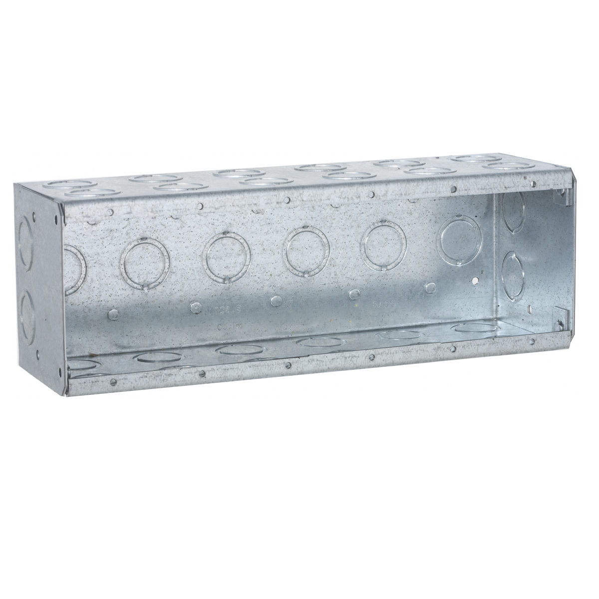 965 Non-Gangable Masonry Box, Steel, 134.8 cu-in Capacity, 6 Gangs, 6 Outlets, 46 Knockouts
