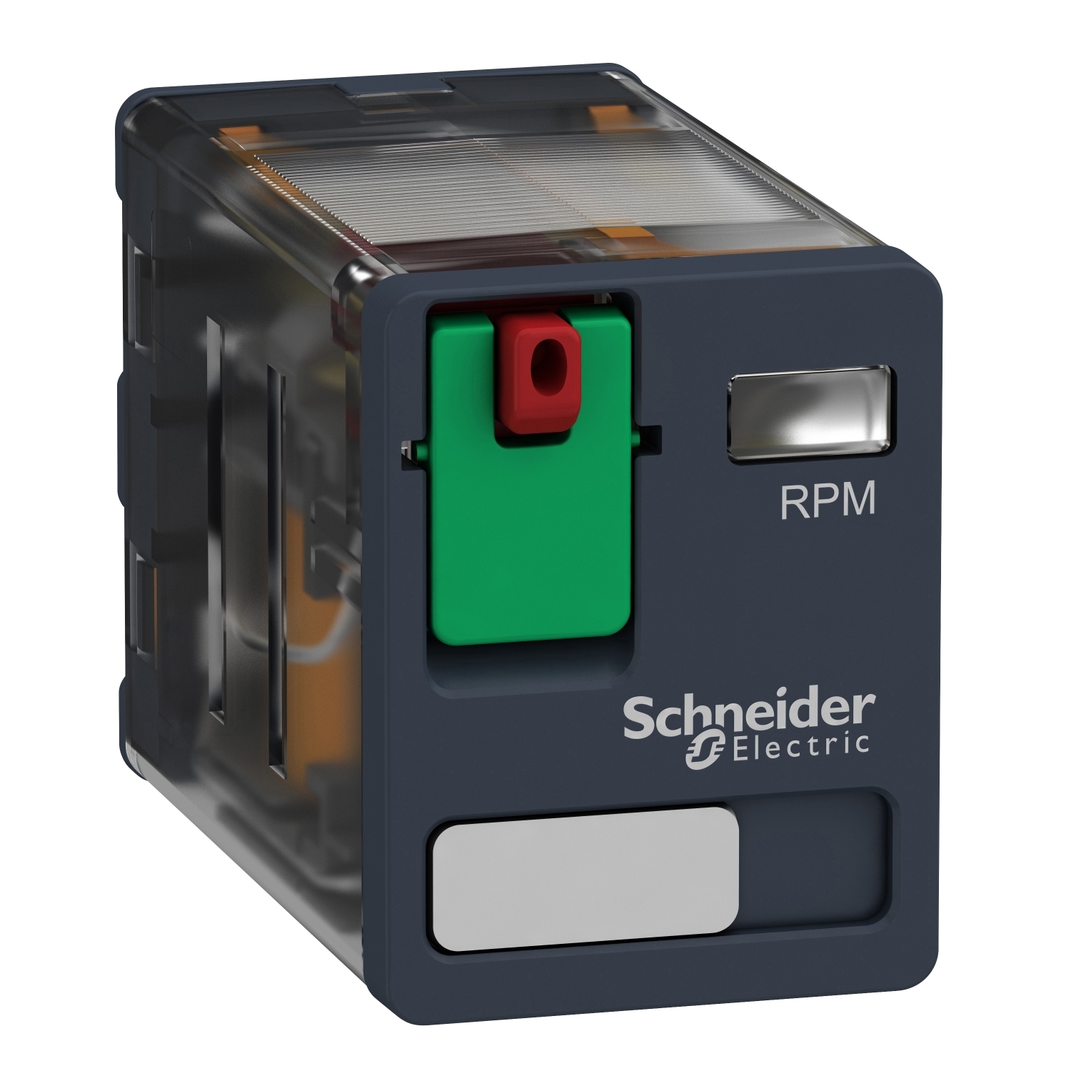 RPM21B7 Zelio Power Relay With Adapter and Lockable Test Button, 15 A, 2NO-2NC 2 Form C Contact, 24 V AC V Coil