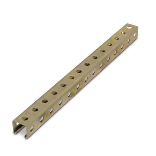 B-995-10-SS Slotted Strut Channel, 3-Sided Punched, 10 ft x 1-1/2 inch x 1-1/2 inch, Stainless Steel, 12 Gauge