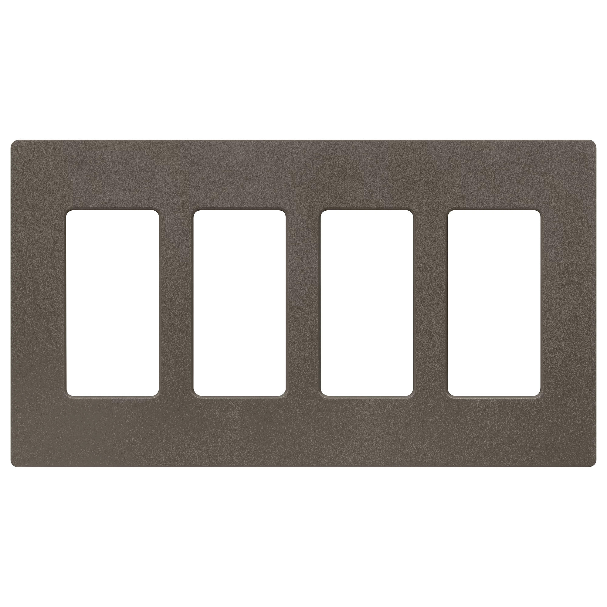 SC-4-TF Claro Wall Plate for Decorator-Style Dimmers, Switches, and Outlets, 4 Gang, Satin, Truffle