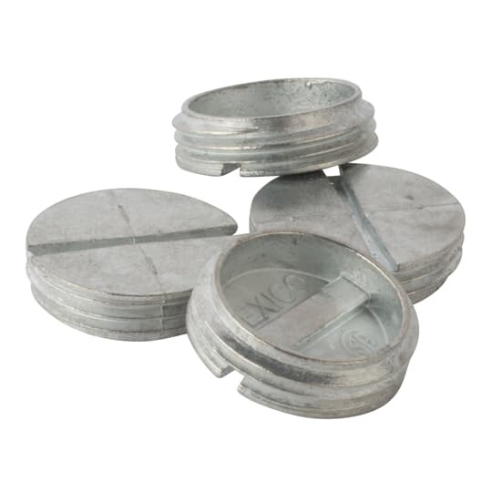DPLG-2 Red Dot D-Pak Threaded Close-Up Plug, 3/4 in, For Use With Weatherproof Metallic Box, Zinc