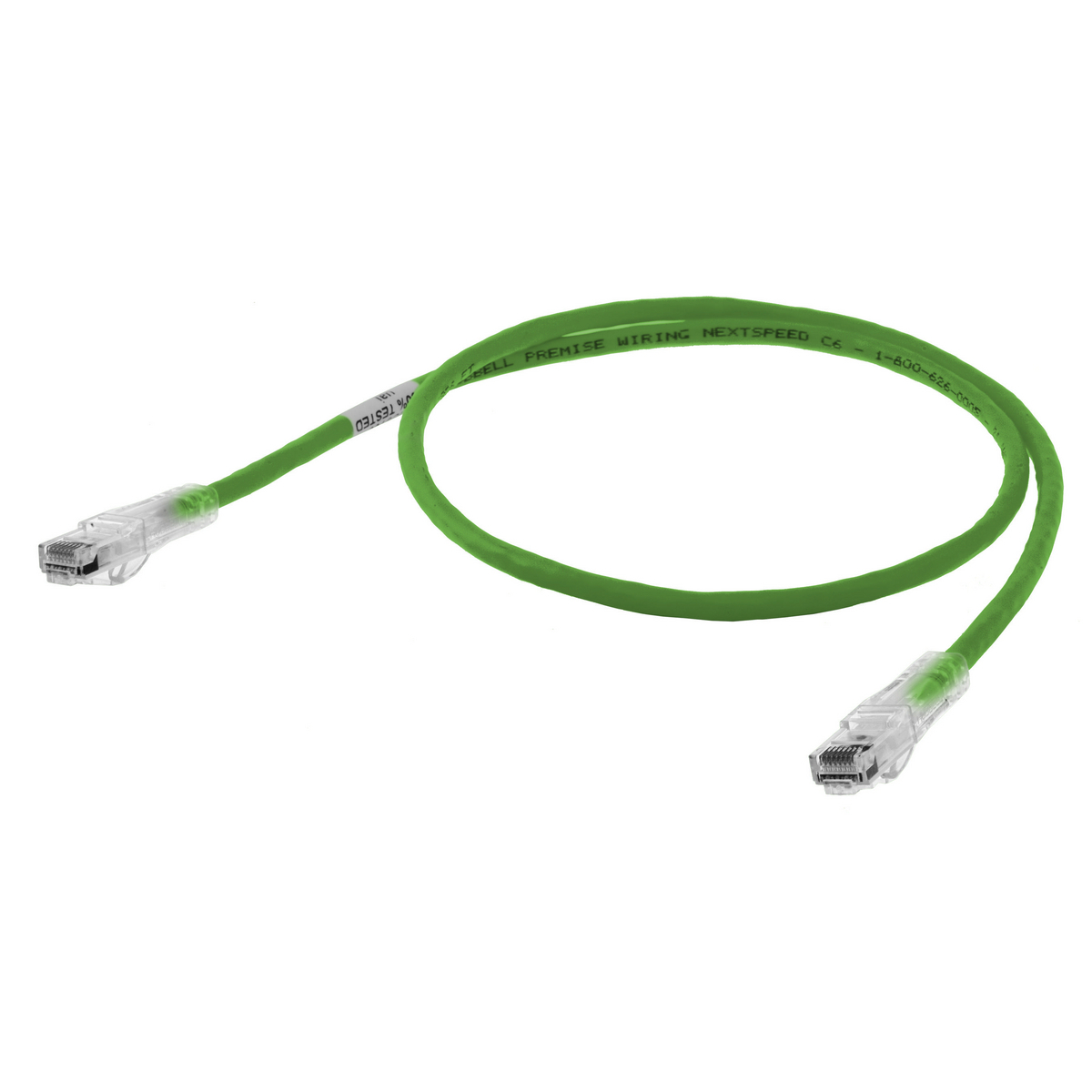 HC6GN03 Slim CM Rated Standard Unshielded Twisted Pair Patch Cord, Cat 6, (8) 24 AWG Stranded Copper Conductor, RJ45 Plug Connector, 3 ft L Cord