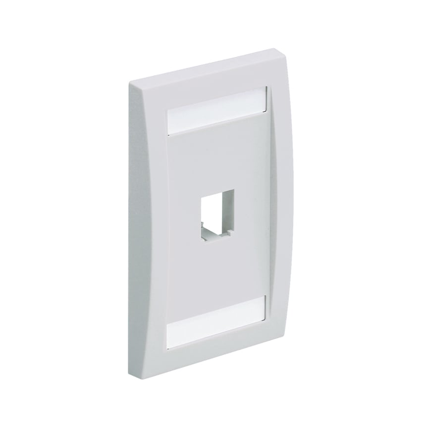 CFPE1IGY Mini-Com PanNet Executive Series Flat Vertical Faceplate, 1 Gangs, 1 Ports, Mini-Com Module, Fastened Mount, ABS