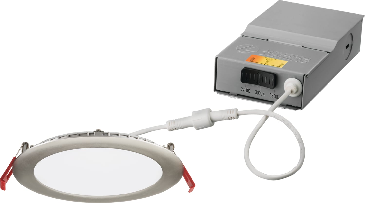 WF6 LED 27K30K35K 90CRI BN M6 WF6 Dimmable Round Wafer Thin Recessed Downlight, LED Lamp, 6 in Ceiling Opening, 120 to 277 VAC, Die Cast Aluminum Housing